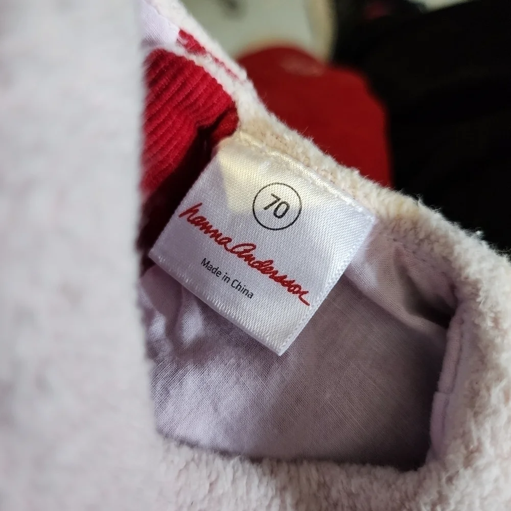 Hanna Anderson Red White Baby Santa Claus Dress Size 6-12M Christmas 100% Cotton